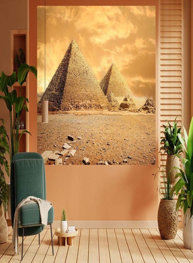 Hajmsug Ancient Egypt Pyramid Tapestry Wall Hanging, Ancient Civilization Places of Interest Egyptian Landscape Wall Art Tapestries for Party Collage Dorm Bedroom Living Room Home Decoration,60x40 - Image 5